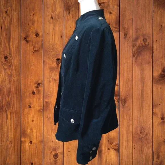 Marina Rinaldi Sport Black Long Sleeve Military Style Button Blazer Large - Picture 6 of 7